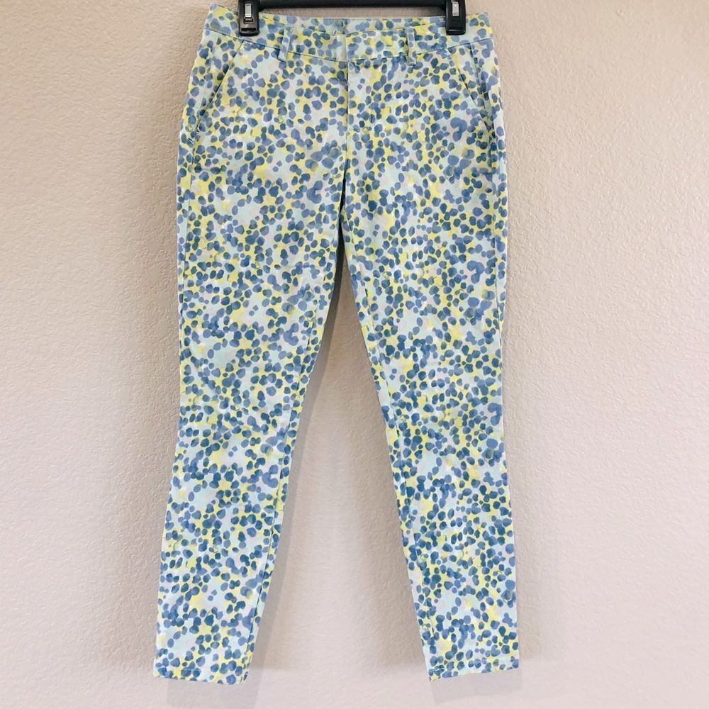 Khakis by Gap Blue Yellow Print Cropped Pants 0